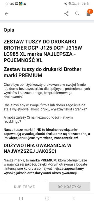 Tusze, tonery  do drukarek Brother