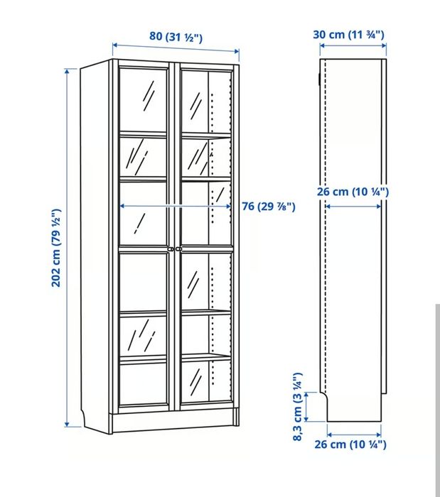 Estrante com portas de vidro