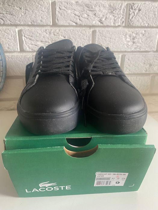 Buty Męskie Lacoste Powercourt Czarne Skóra Nowe 43