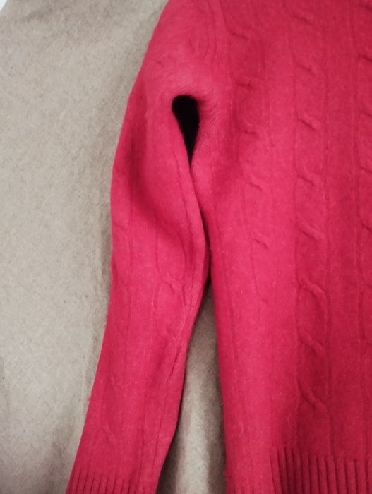 Swetr sweter hm czerwony 80 wełna  r m