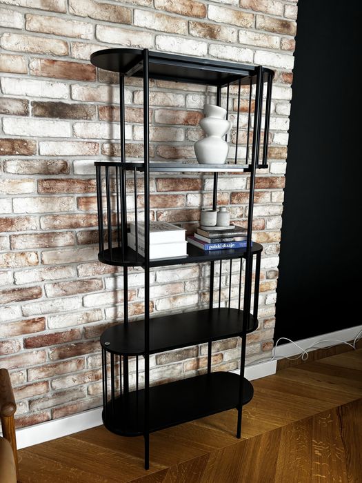 Regał czarny, zaokraglone boki