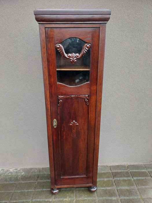 Stary słupek szafka biblioteka bieliźniarka dąb ciemny E032