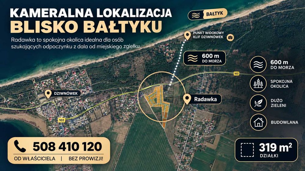 Działka inwestycyjna usługowa | Dziwnówek | 319 m² | 600 metrów do morza | Super lokalizacja - Widok 5