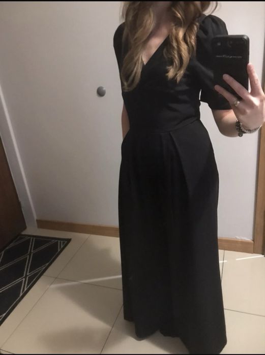 Kombinezon elegancki sylwester szerokue nogawki kieszenie