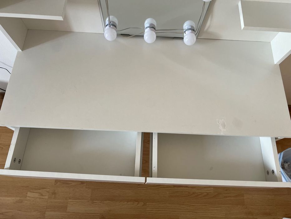 Toucador com luzes LED 96x40x142 cm branco vidaXL