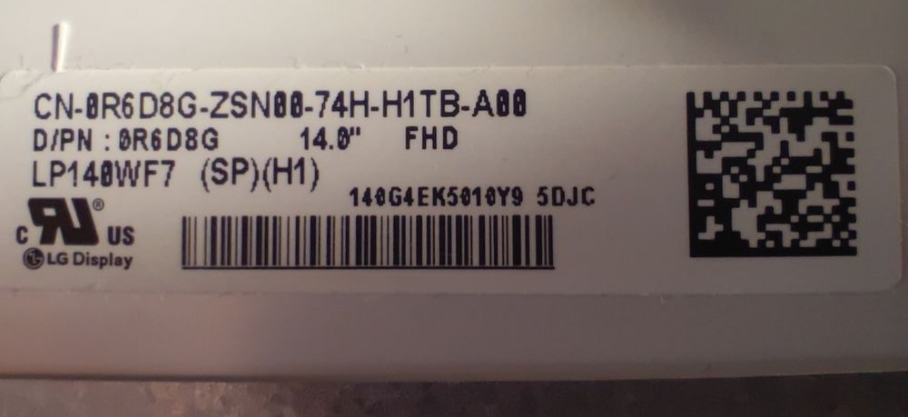 Матриця екран Dell 7490 7480 FHD 14" 30 pin присутній дефект