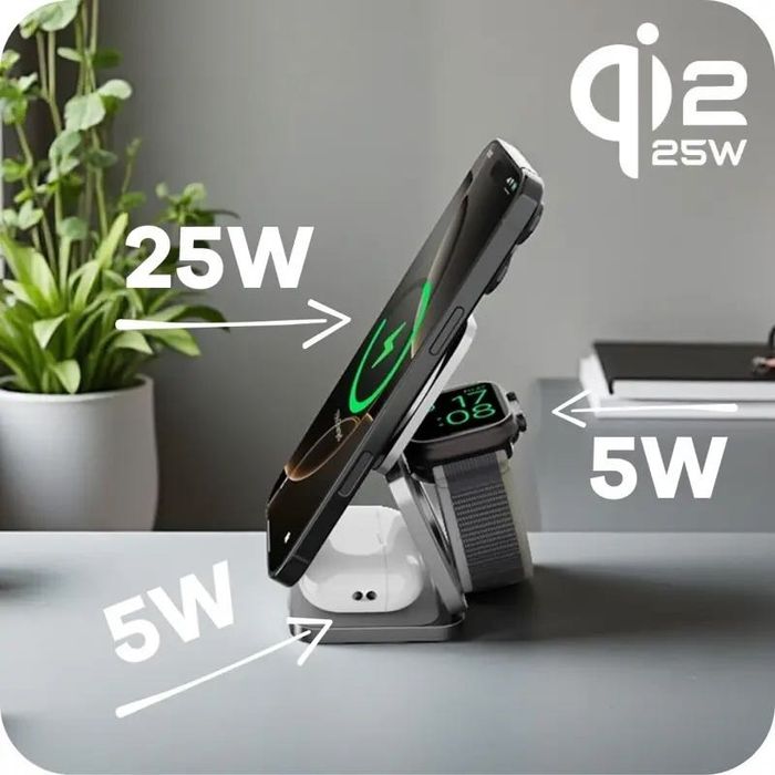 Cubenest SQ312 Ultra 3w1 Qi2.2 Składana ładowarka MagSafe 35W