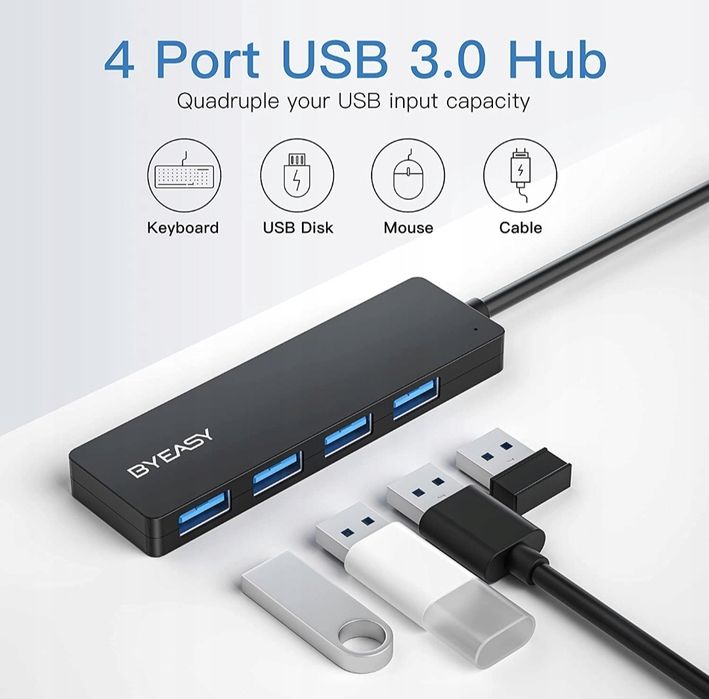 BYEASY UC-109C Hub USB USB C do USB 3.0 HUB z 4w1