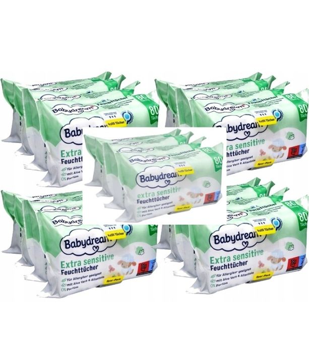 Babydream Extra Sensitiv 20x 80 sztuk chusteczki nawilżone z Niemiec