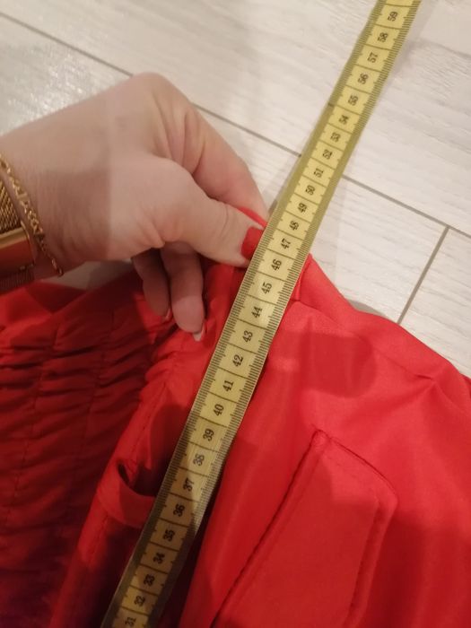 Kombinezon damski długi S 34 czerwony elastyczny