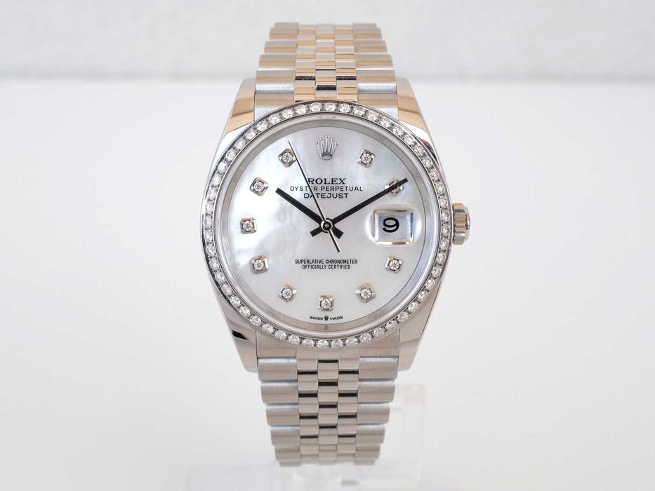 Rolex Datejust 36mm Jubilee Steel Diamond Bezel MOP Dial