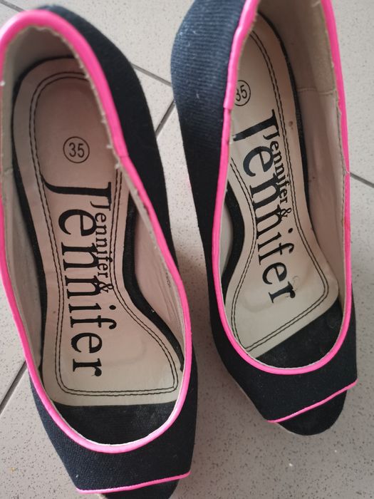 Botki czarne odkryte palce na wysokiej plecionej koturnie platformie