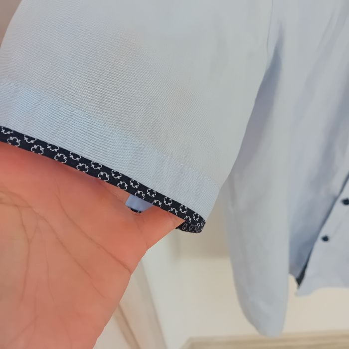 Hotberg błękitna koszula naturalne materiały M