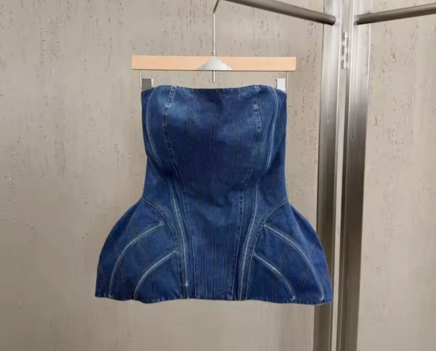 Корсет джинсовий