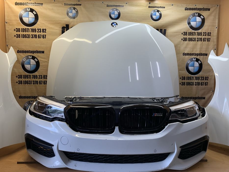 Комплектний перед BMW  G30 540i b58 колір A300 капот бампер крила а300  установочна панель радіатори фари БМВ Г30 А300 комплектний передок 2018 рік