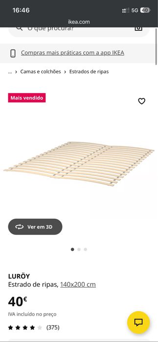 IKEA cama NEIDEN 140x200 e estrado LURÖY