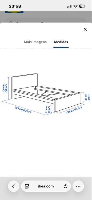 Cama solteiro MALM