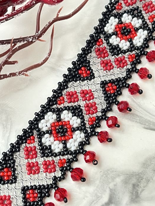 Силянка з бісеру,прикраса на шию,чокер,кольє.