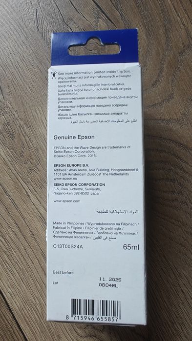 Tusz atrament Epson 103 niebieski - nowy!