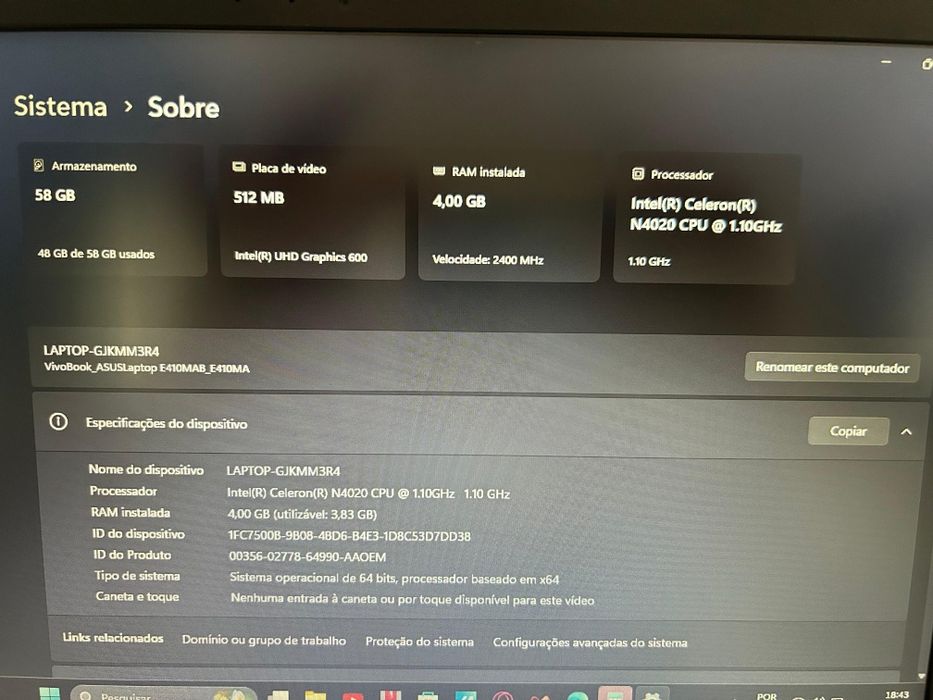 Um Notebook Asus