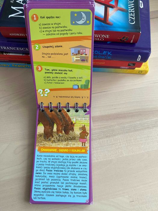 Zestaw 4  książek dla dziewczynki 5-9 lat+ quiz Konie