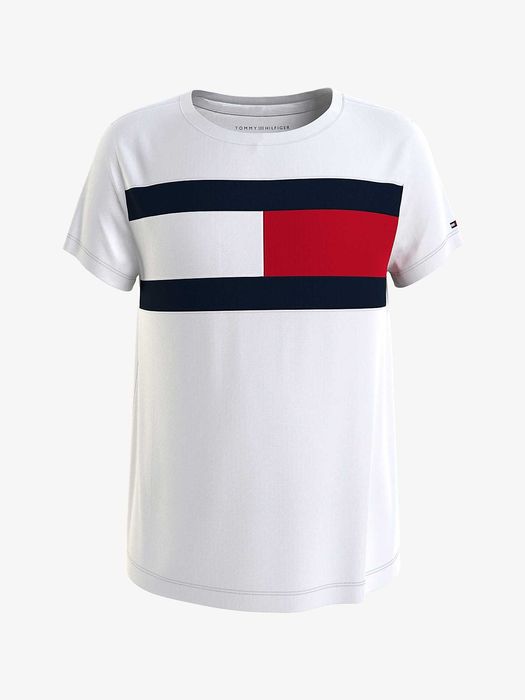 Детская футболка Tommy Hilfiger ХЛ (14/16л) оригинал розовая и белая