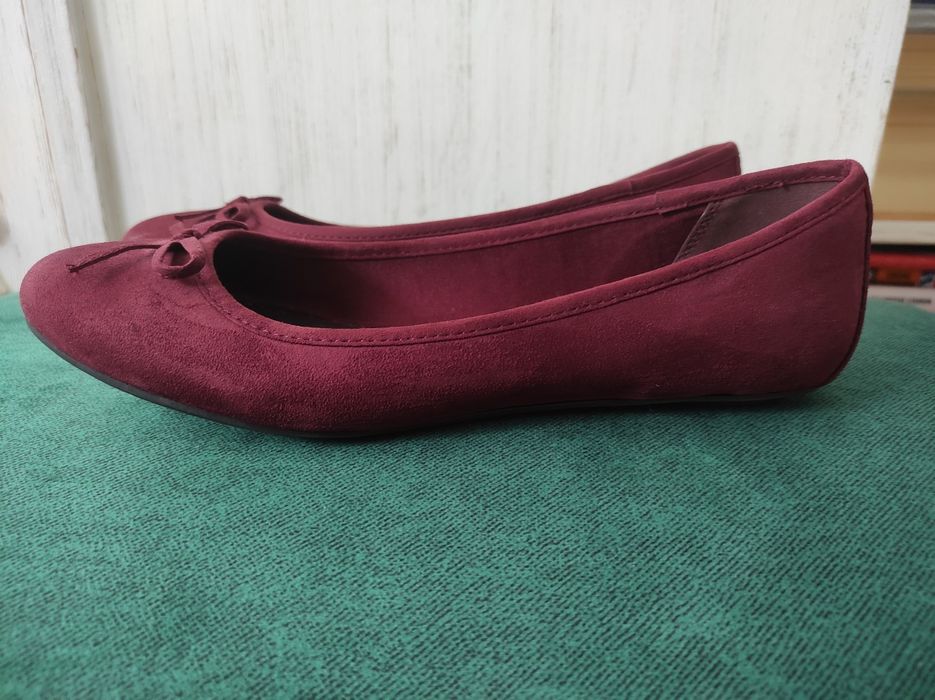 Baleriny bordowe, rozmiar 40