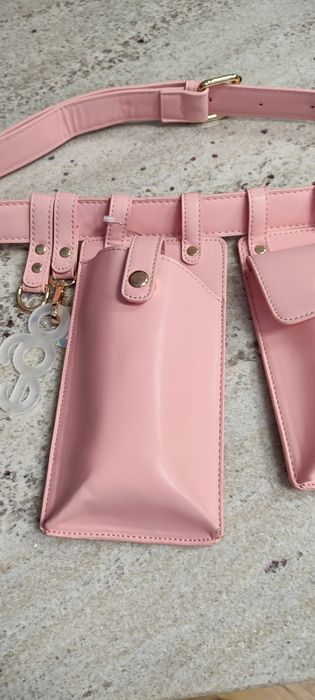 Saszetka nerka na pas pasek torebka EGO puder róż nowa