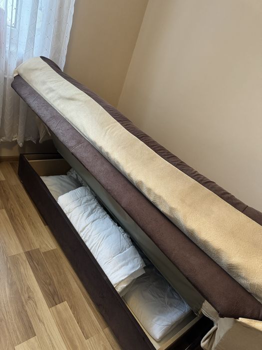 Wersalka rozkladana - beżowo czekoladowa