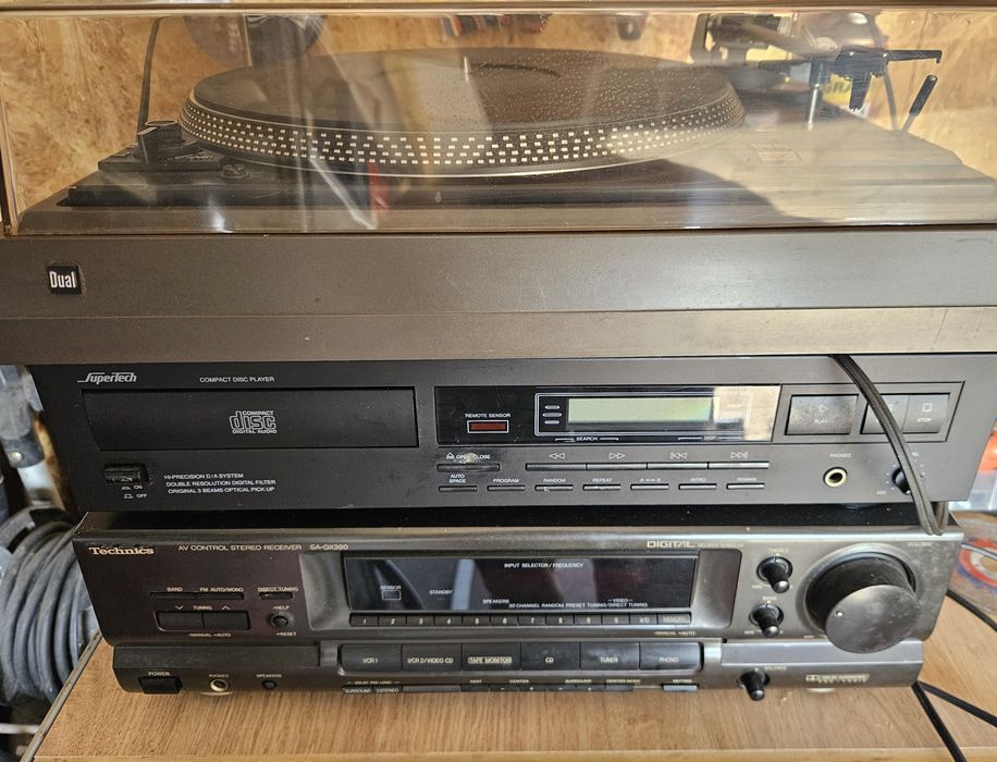 Wieża technics Sa-GX390  Odtwarzacz CD i  Gramofon Dual 505