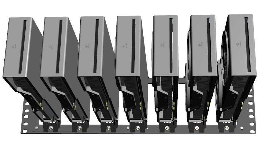 Uchwyt / ramka przeznaczona do montażu kart graficznych szafy RACK 19