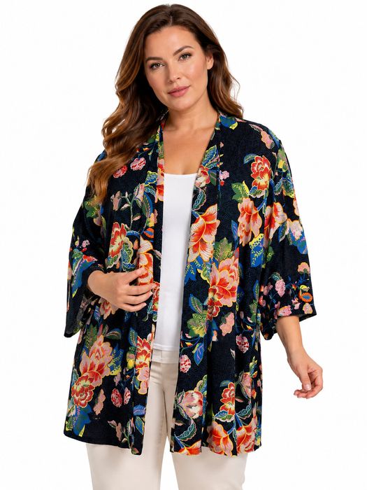 Narzutka Kimono Kwiaty Boho XL