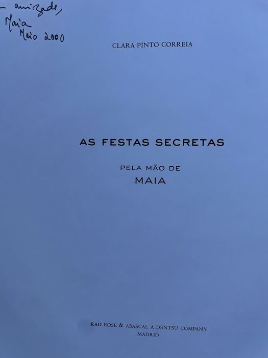 Livro de Clara Pinto Correia As afestas Secretas pela mão de Maia