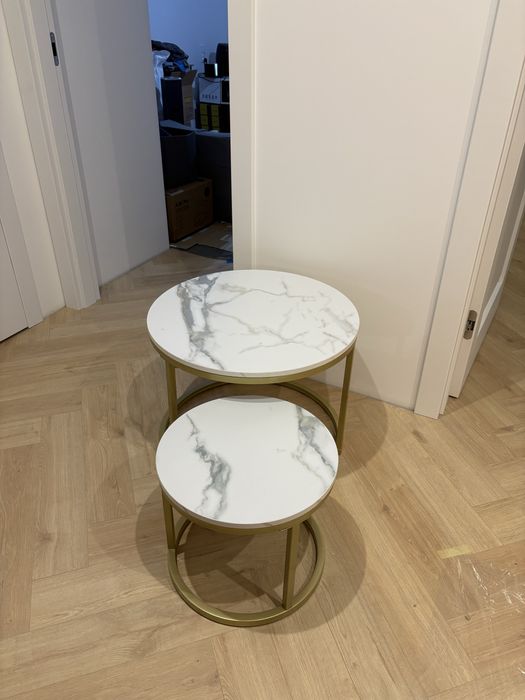 Stoliki kawowe marmur zloty
