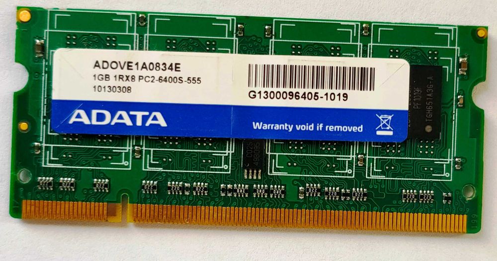 Модуль памяти adove1a0834e 1gb 1rx8 pc2-6400s-555, для нетбука, б/у