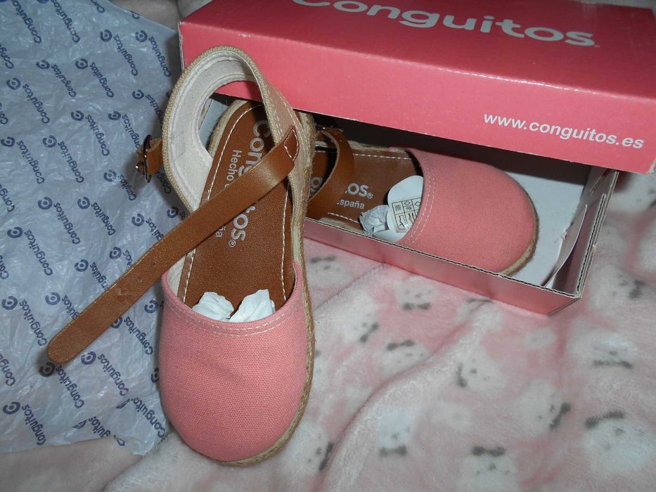 Sandálias/ Canvas CONGUITOS, rosa suaves, 26, Menina, NOVOS