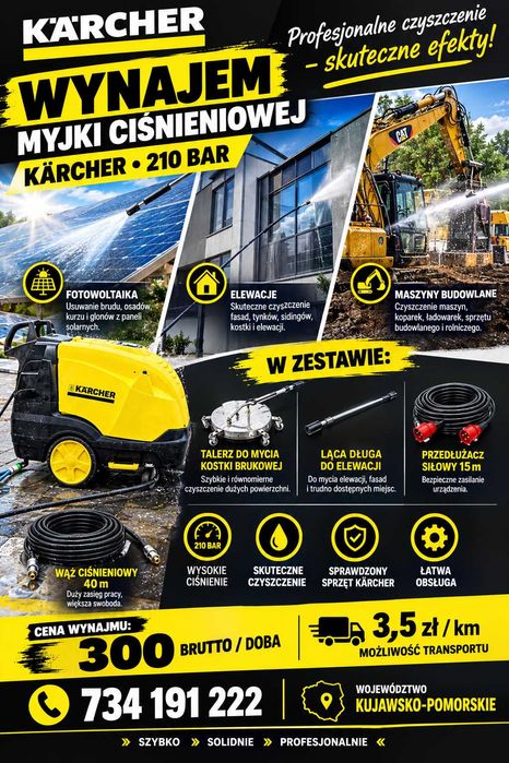 Wynajem Myjki Karcher HDS 10  Kostka Brukowa