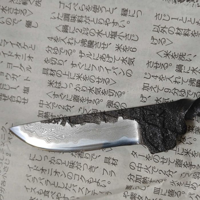 Nóż japoński Toyokuni Tosa Uchihamono / damast suminagashi.