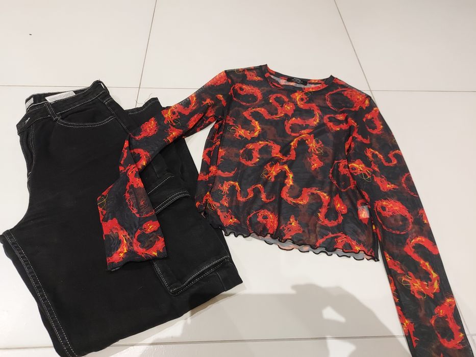 Spodnie cargo 38 bershka damskie