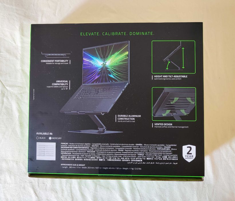 Razer suporte para portátil ajustável em altura e inclinação