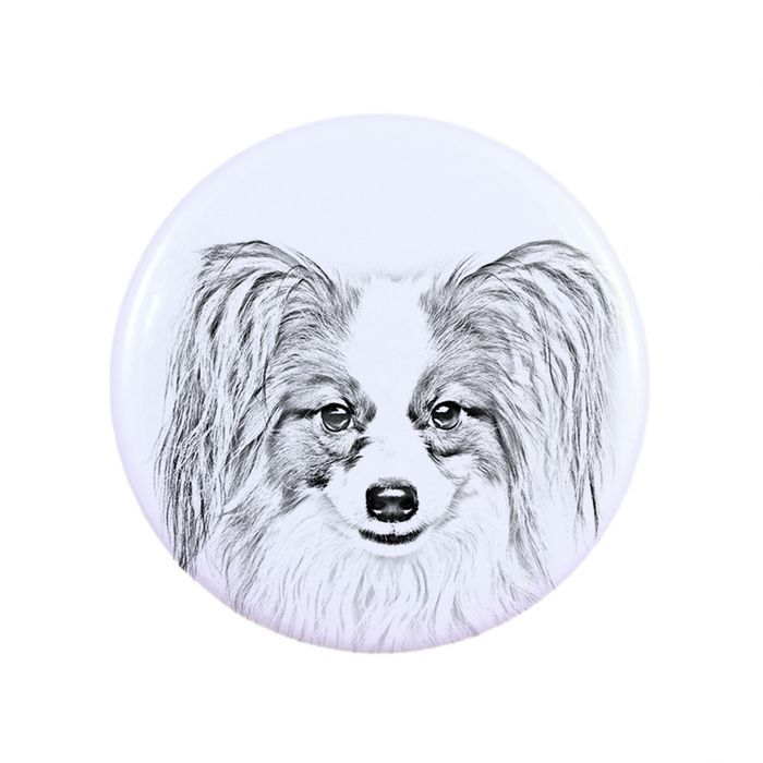 Papillon przypinka z psem duża Art-Dog