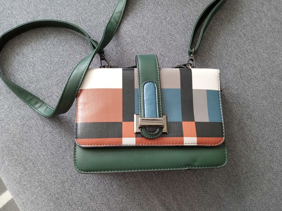 Torebka zielona kratka