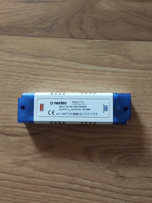 Zasilacz LED Nextec 12 V 80 W 6,67 A PB027774 do taśm led