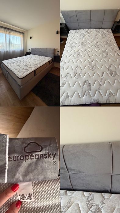 cama queen baú com cabeceira e colchão seminovos