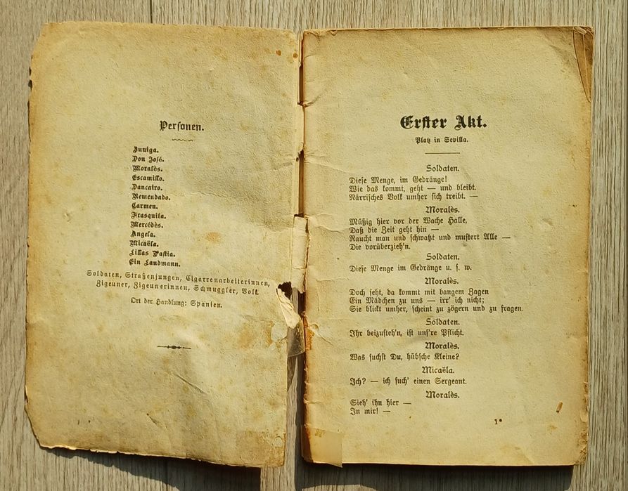 Carmen IX w. stara książka opera arie i pieśni Bizet Hopp Furstner