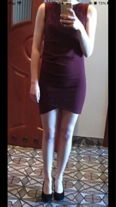 Bordowa mini sukienka