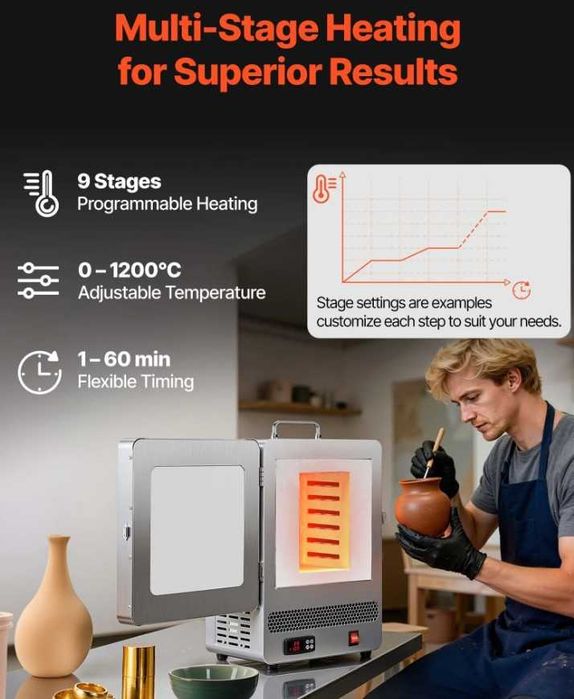 Forno mufla / cerâmica pequeno forno para ceramica, ourivesaria, trabalhos varios Forno de fusão elétrico