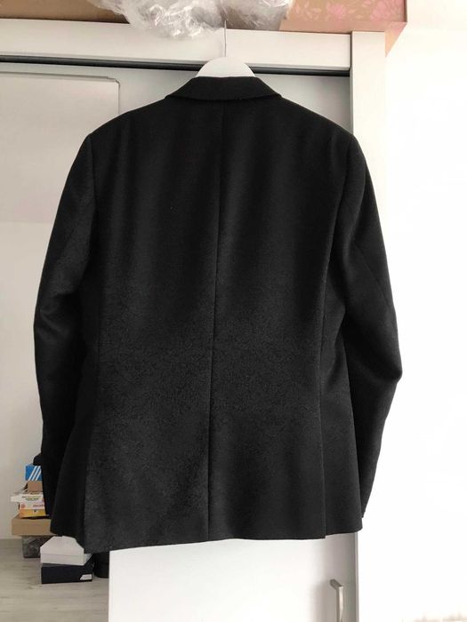 Czarny garnitur ślubny żakardowy glamour Bonus MG M