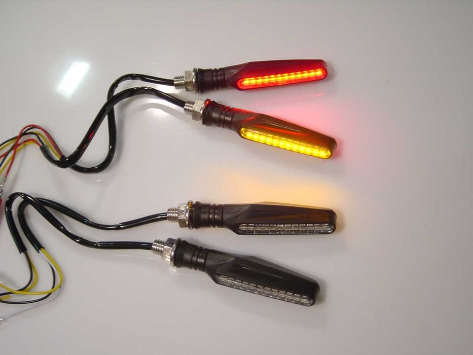 Piscas LED com DRL e Stop para mota