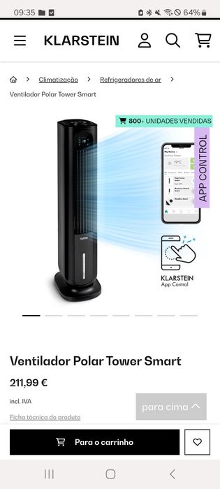 Ventilador Polar Tower Smart Klarstein NOVA